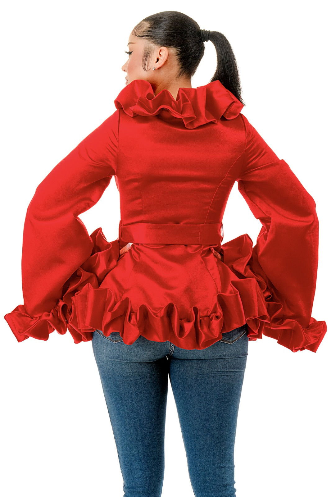 Red Ruffle Top
