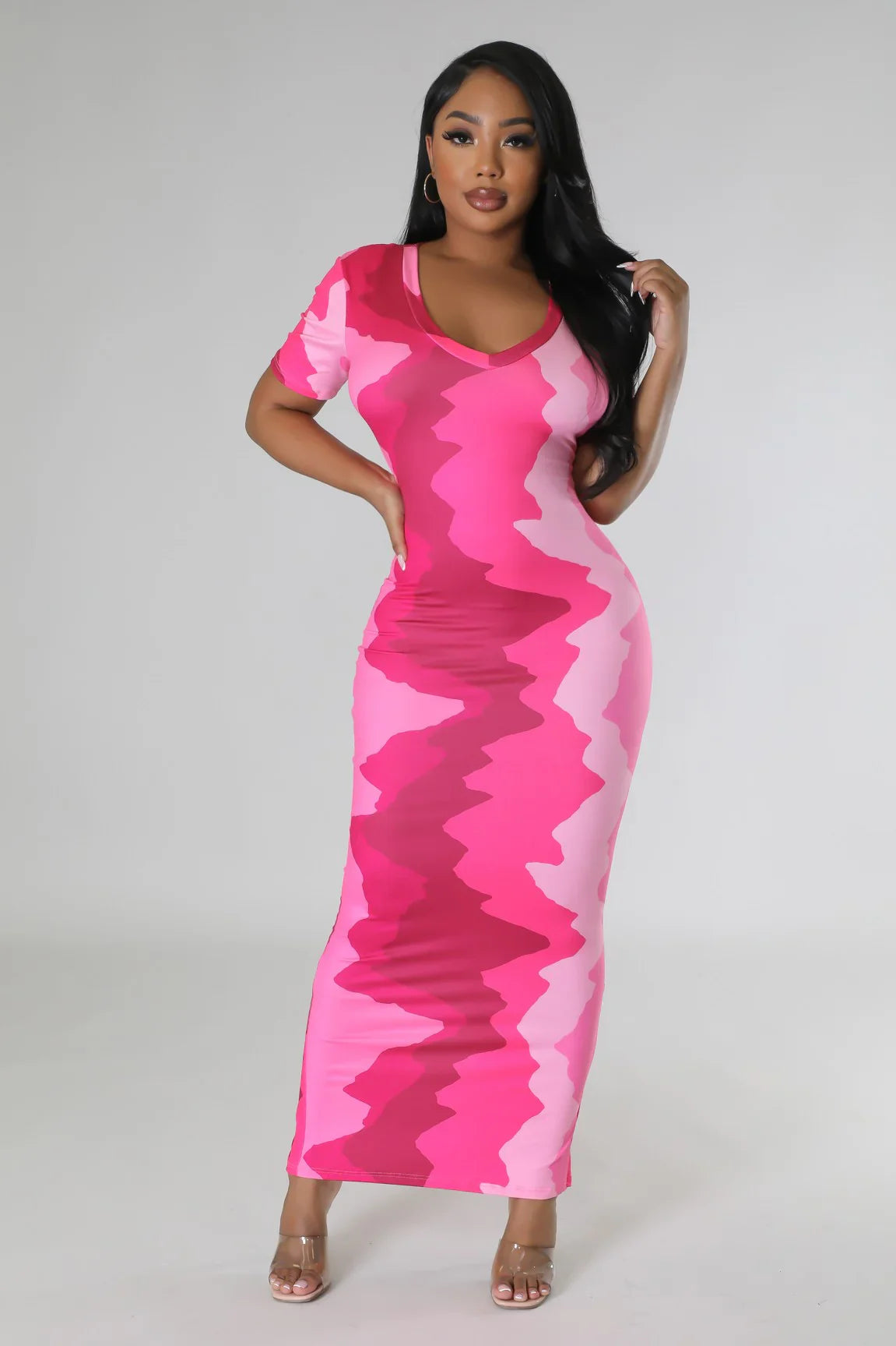 pink multicolor dress Cultural Beauty Pink Multicolor Madras Maxi Dress SheLikesBVI.com