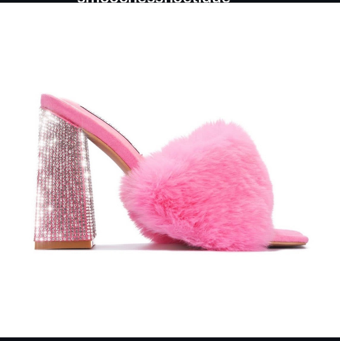 Temptation - Sage Faux Fur Rhinestone Heel