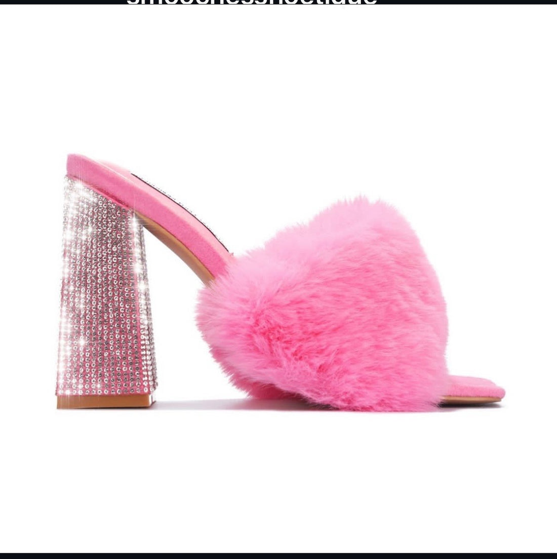 Temptation - Sage Faux Fur Rhinestone Heel