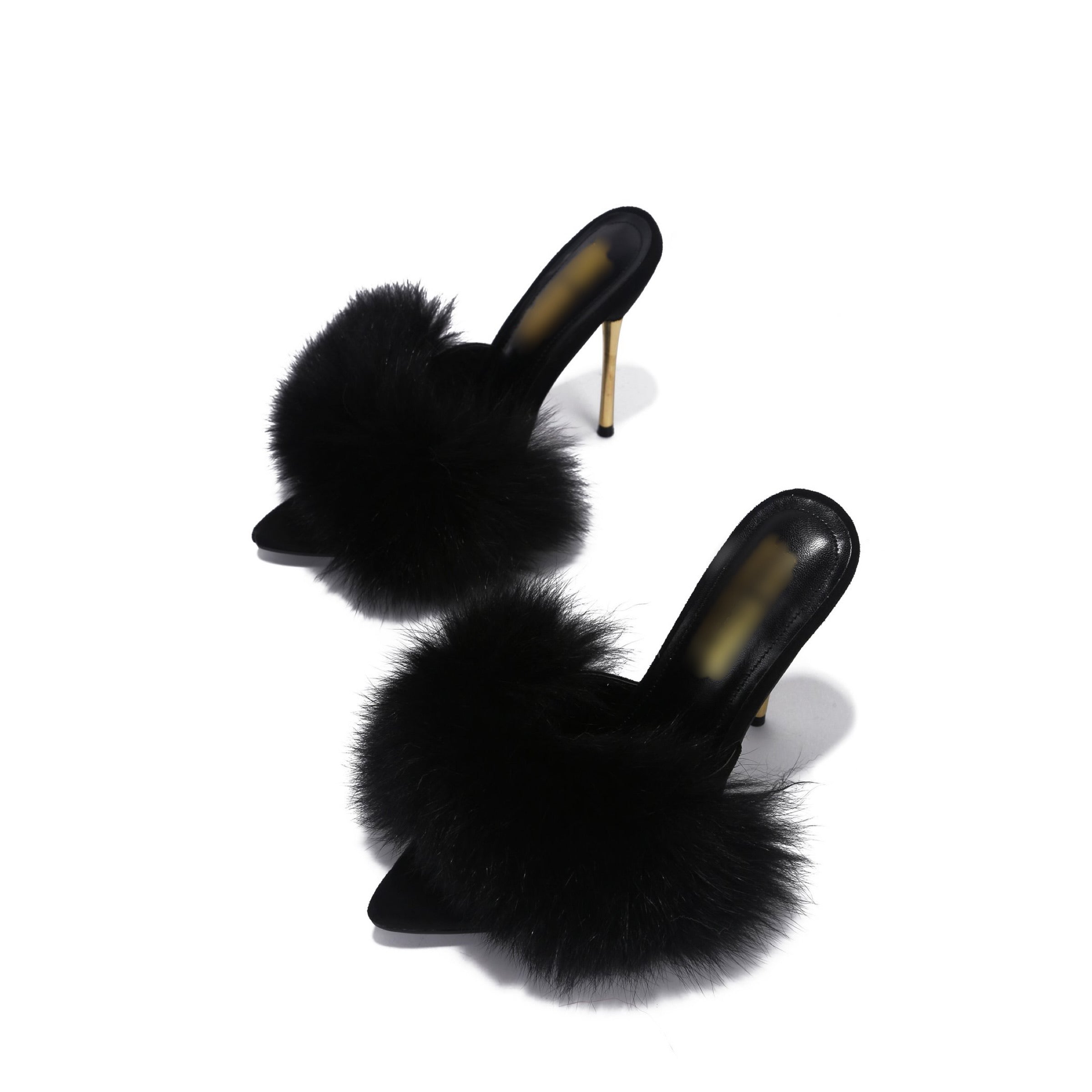 Sultry - Black Fur Gold Heel