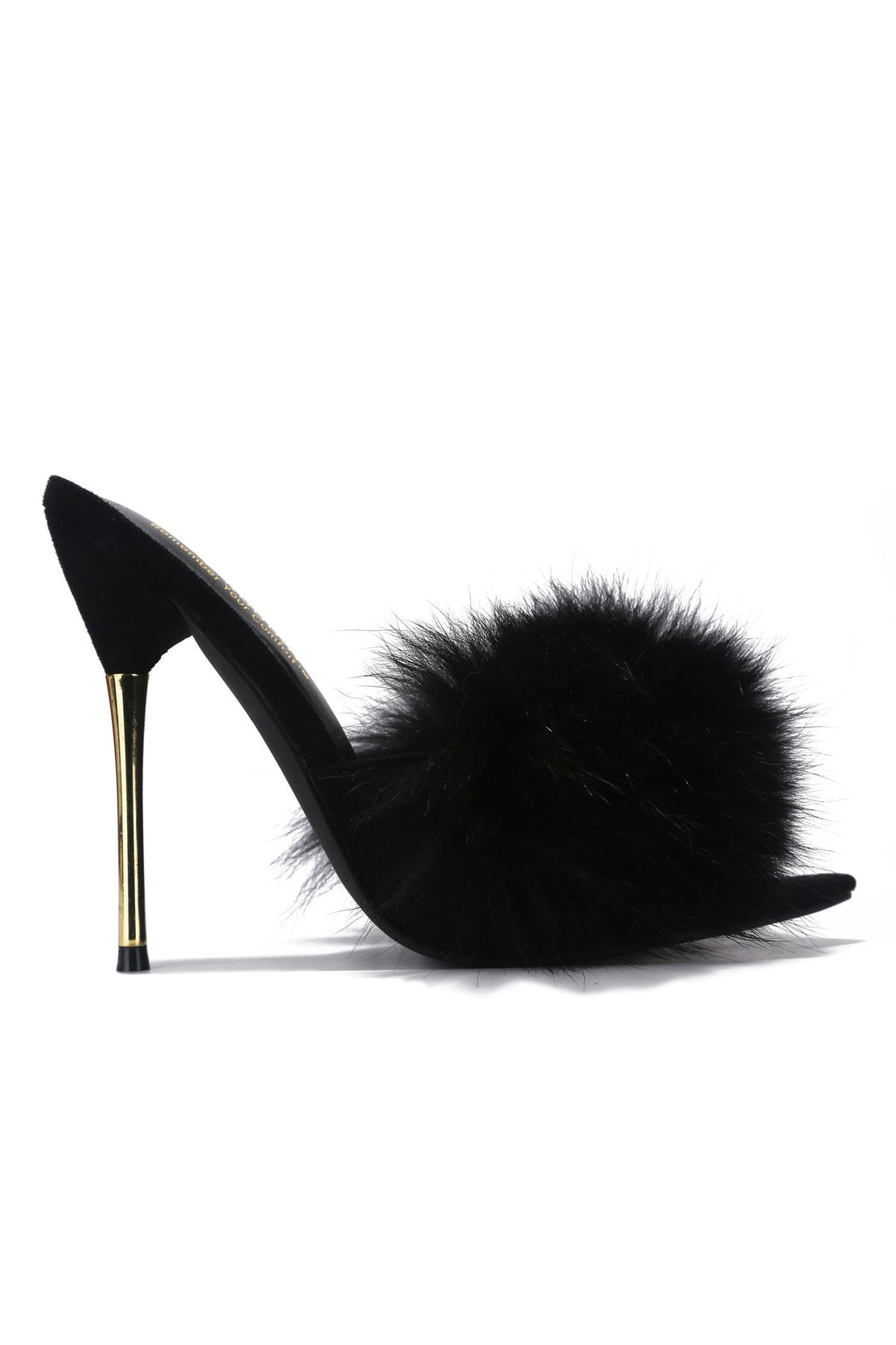 Sultry - Black Fur Gold Heel